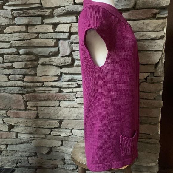 Roxy Cap Sleeve Knot Two Button Cardigan - Picture 2 of 4